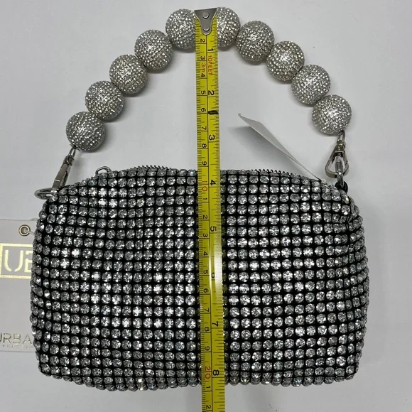 Urban Expressions Rhinestone Embellished Silver Bag NWT - Picture 7 of 13